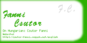 fanni csutor business card